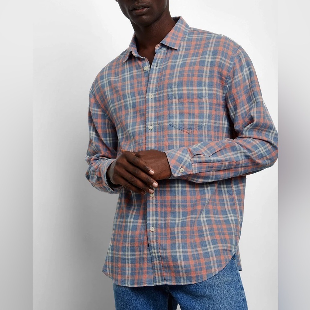 Rails Wyatt Buttondown Plaid Valencia Sun Pink and Blue Size M